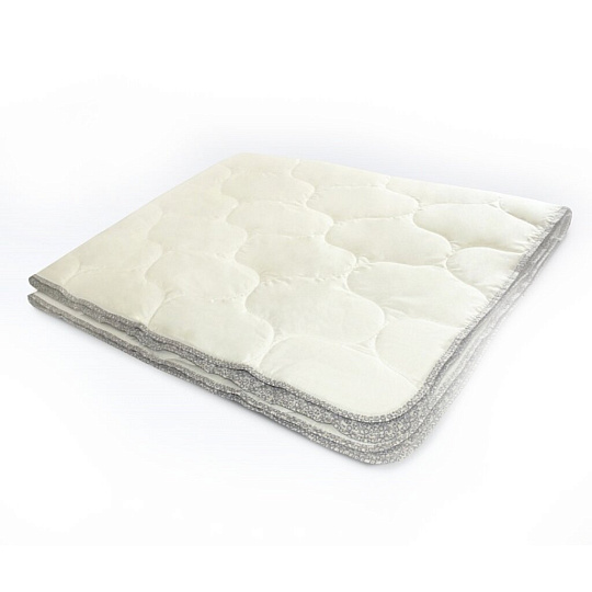 Одеяло евро, 200х220 см, Медовое, волокно хлопковое, 200 г/м2, облегченное, чехол 100% хлопок, кант, Kariguz, двустороннее