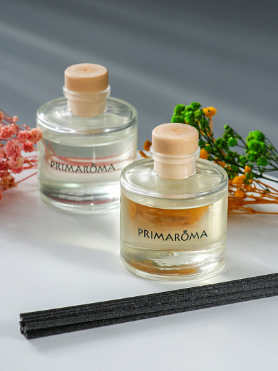 Аромадиффузор Primaroma, 50 мл, 656 г, Flore Весенний сад, Апельсин, Ананас, Зелень, 2 в 1, деревянный футляр, AR9IF222