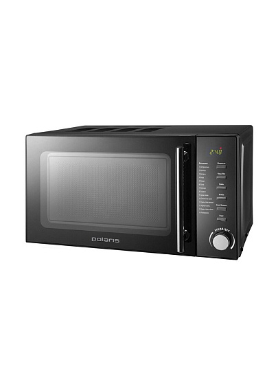 Микроволновая печь Polaris, PMO 2002DG RUS, 20 л, 700 Вт, механическая, с грилем, черная