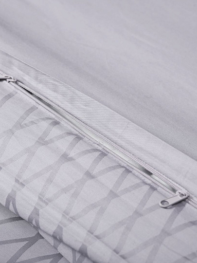 Постельное белье евро, простыня 240х260 см, 2 наволочки 70х70 см, 2 наволочки 50х70 см, пододеяльник 200х220 см, Mona Liza, сатин-жаккард, Royal Грань серебристая