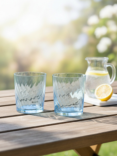 Стакан 375 мл, стекло, 2 шт, Regent Inox, Linea ASTI, низкий, 81-206