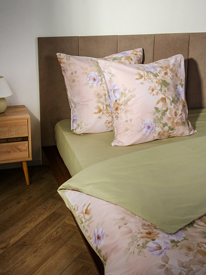 Постельное белье 1.5-спальное, простыня 150х215 см, 1 наволочка 70х70 см, пододеяльник 145х215 см, Silvano, сатин, Ассанта