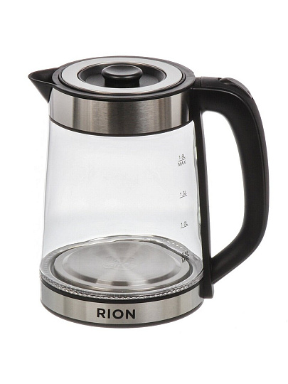 Чайник электрический Rion, 1.8 л, 1500 Вт, скрытый нагревательный элемент, нержавеющая сталь