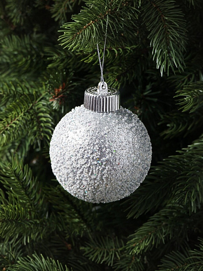 Набор шаров 9 шт, серебро, 8 см, полимер, Y4-9472