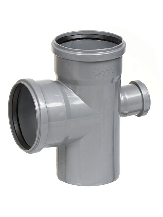 Крестовина канализационная одноплоскостная, 110х110х50 мм, 90 °, Мультимирпласт, серая, КР ВК 110х110х50 х 87.5