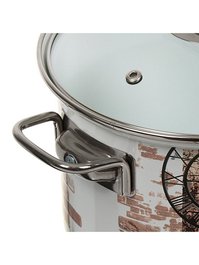 Набор посуды эмалированная сталь, 6 предметов, кастрюли 2.4,3.4,5 л, индукция, Керченский металлургический завод, Лофт-5-1-Элит, белый