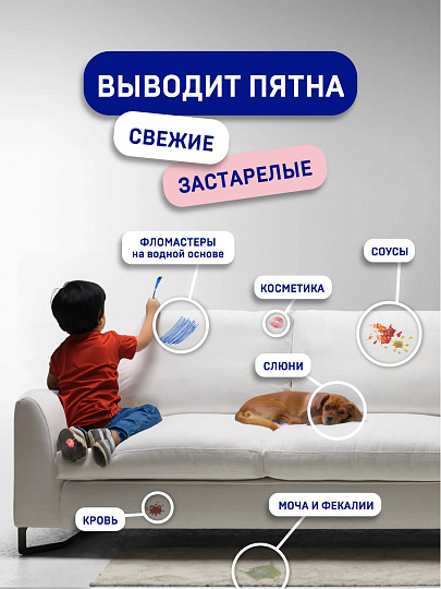 Чистящее средство для ковров и обивки мебели, спрей-пена, Wellroom, 500 мл