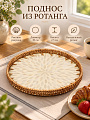 Поднос ротанг, 30х30х2.5 см, ракушка, Y4-14359