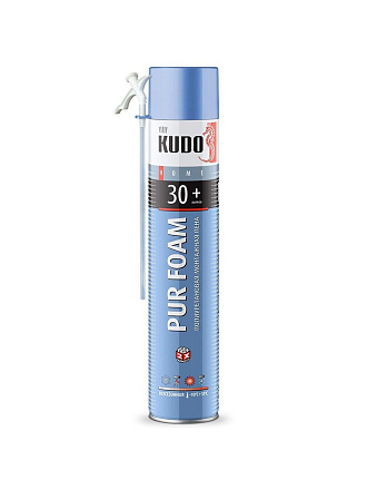 Пена монтажная KUDO, Home 30+, бытовая, 1 л, всесезонная, KUPH10U30+