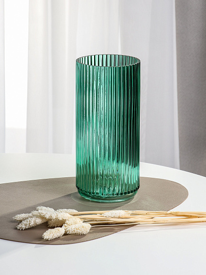 Ваза стекло, настольная, 25х11 см, Самшит, Y4-11057, зеленая