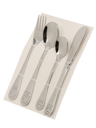 Набор детских столовых приборов нержавеющая сталь, 4 шт, Taffy, Apollo, TFF-04