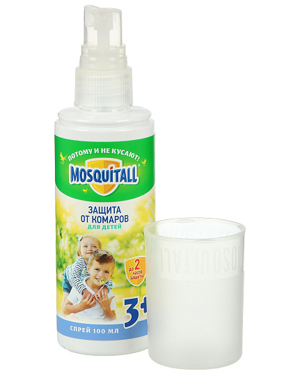 Репеллент от комаров, спрей, для детей, Mosquitall, Нежная защита, 100 мл