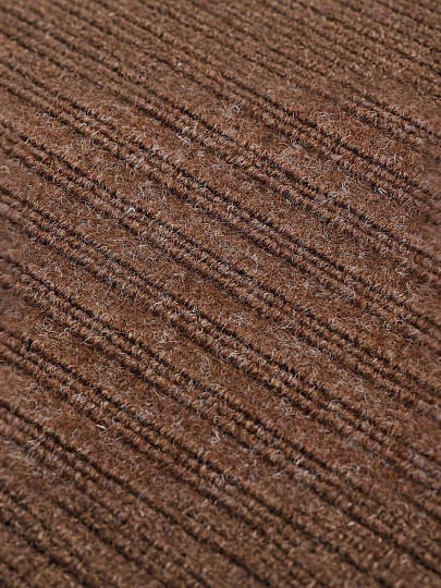 Коврик грязезащитный, 50х80 см, прямоугольный, полиэстер, ПВХ, ребристый, коричневый, 35-042/w