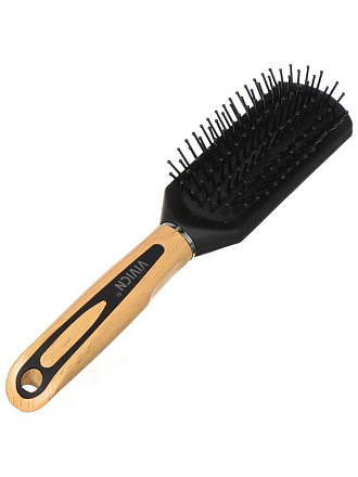 Расческа массажная, 23 х 4.2 см, пластик, деревянная ручка, Y450