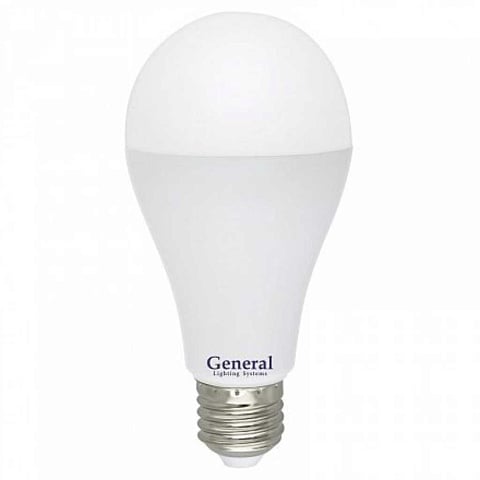 Лампа светодиодная E27, 25 Вт, 230 В, груша, 6500 К, холодный белый свет, General Lighting Systems, WA67, 690300