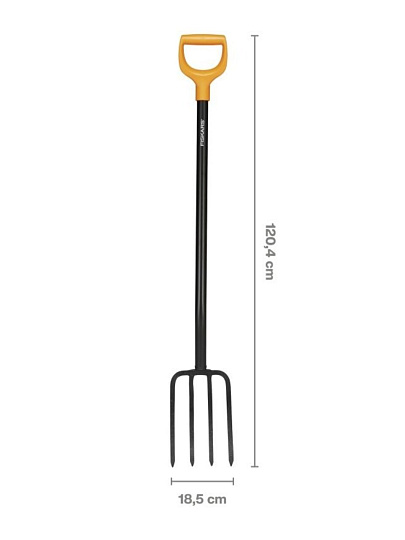 Вилы садово-огородные, четырехрогие, черенок стальной, Fiskars, Solid, 1070673