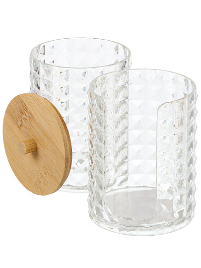 Контейнер для ватных дисков, круглый, 7.3х18.5 см, пластик, Y4-11323