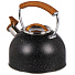 Чайник нержавеющая сталь, 2.7 л, со свистком, ручка бакелитовая, Daniks, Черный мрамор, индукция, PR-2206 - фото 4