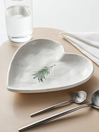 Блюдо керамика, 19.5х20.5х3 см, Елка, Y4-9691