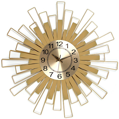 Часы настенные, кварцевые, 55х55 см, круглые, металл, золото, Y4-5245