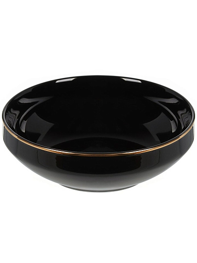 Салатник фарфор, круглый, 14х4.7 см, Black Gold, Domenik, DM3013-1
