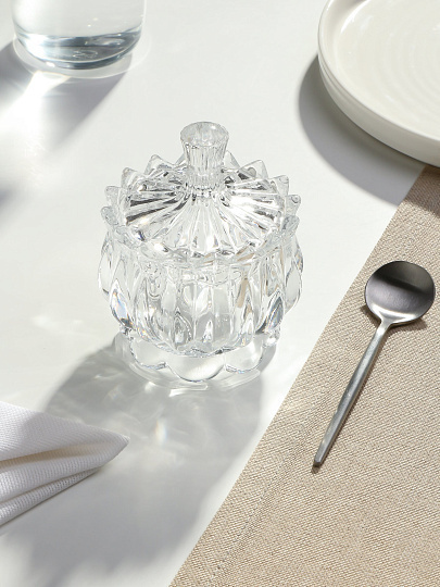 Сахарница 140 мл, стекло, 11х11х7.5 см, с крышкой, Y6-2027