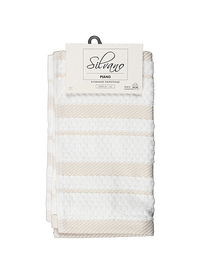 Полотенце кухонное махровое, 30х50 см, 400 г/м2, 100% хлопок, Silvano, Piano, бежевое, Узбекистан