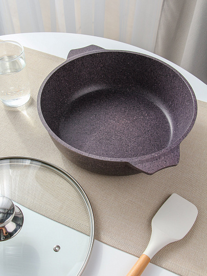 Жаровня алюминий, 28 см, 4 л, антипригарное покрытие, Мечта, Premium violet, 34904, с крышкой