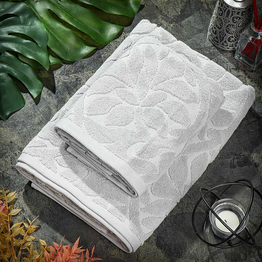 Полотенце банное 50х90 см, 100% хлопок, 420 г/м2, Frida Gri, TAC, серое, 1819, Турция