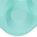 Форма для запекания силикон, 25.5х17.5 см, прямоугольная, рифленая,6 кексов, бирюзовая, Y3-1333 - фото 4