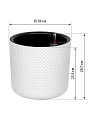 Кашпо пластик, 13.5 л, 28х28х25.5 см, автополив, со вставкой, белое, Idea, Фасет, М 3238 - фото 2