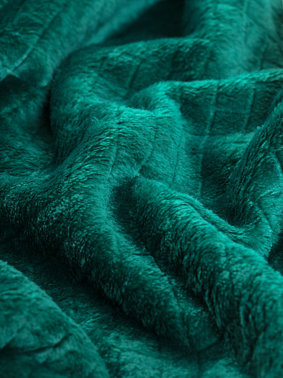 Плед евро, 200х220 см, велсофт жаккард, 100% полиэстер, Silvano, Ромб, зеленый, ST-330