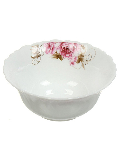 Салатник стеклокерамика, круглый, 13х5.5 см, 0.28 л, Анжелика, Daniks, BY13LTW50