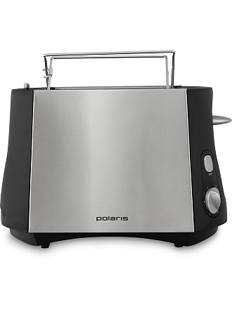 Тостер Polaris, PET 0812А, пластик, 800 Вт, 2 тоста, механический, 6 степеней прожарки, черный матовый