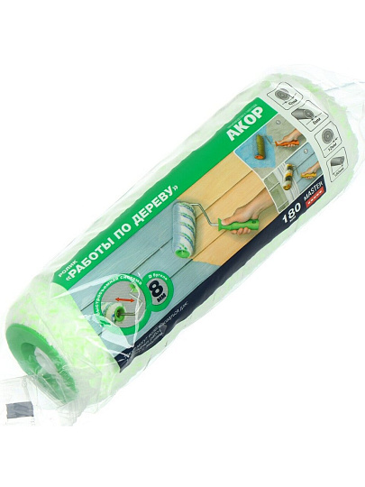 Валик малярный для работ по дереву, Акор, Мастер, полиамид, 180 мм, 743 42 018