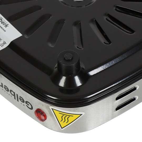 Плита электрическая Gelberk, GL-110, 1000 Вт, 1 конфорка, спираль, нержавеющая сталь, механическая, переключатель поворотный