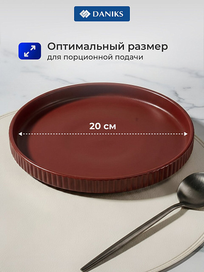 Тарелка обеденная, керамика, 20 см, Тесса, Daniks, 2601022, винная
