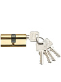 Личинка замка двери Trodos, ЦМ, 209208, 60 мм, золото, блистер, 5 ключей