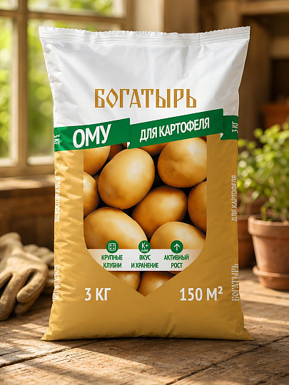 Удобрение Богатырь, для картофеля, органоминеральное, 1 кг, Лама Торф