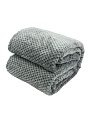 Плед евро, 200х220 см, велсофт, 100% полиэстер, ND Home, Вафля, серый