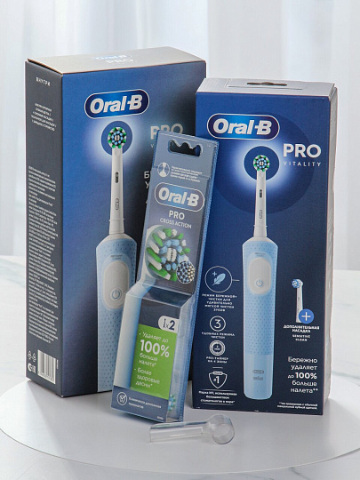 Набор подарочный Oral-B, электрическая зубная щетка D103.423.3 тип 3708+сменная насадкаCrossAction EB50