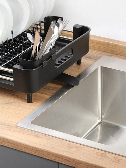 Сушилка для посуды, нержавеющая сталь, с поддоном, раздвижной, 49х34х12 см, B080029