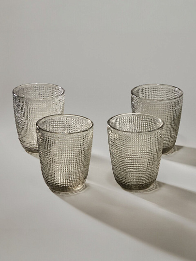 Стакан для виски 300 мл, стекло, 4 шт, с баром, Lefard, Tempo Grey, 355-384