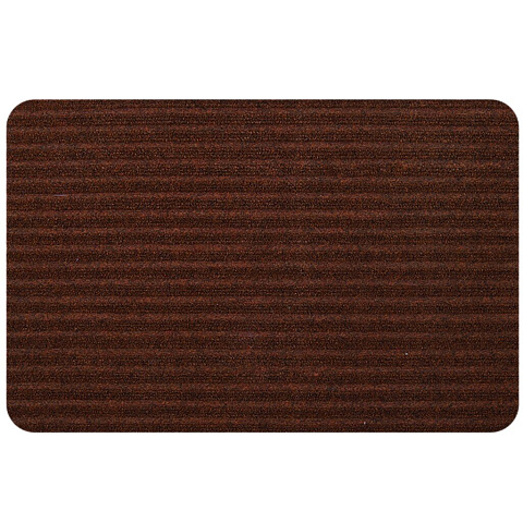Коврик грязезащитный резиновый с ковролином Классик коричневый, 70х50 см