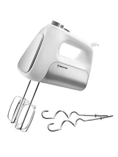 Миксер ручной, Brayer, BR1303, 500 Вт, 5 скоростей, турбо режим, 4 насадки