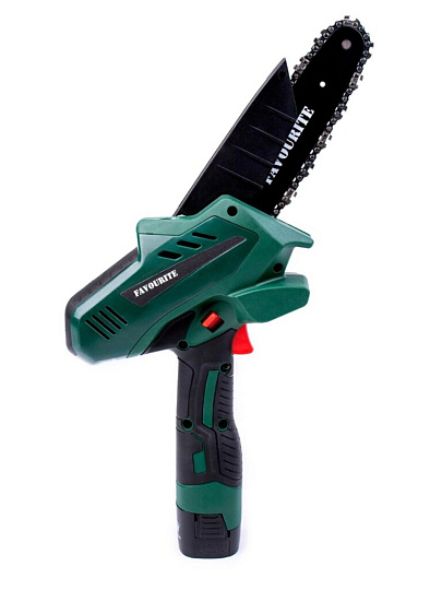 Пила цепная аккумуляторная, Favourite, длина шины 16 см, шаг цепи 3/8 дюйм, 37 звеньев, BSC 6020, 16.8 В 2х2Ач Li-ion, 160001620