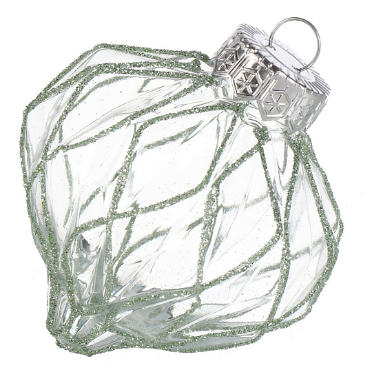 Елочный шар Луковица, 3 шт, бесцветный, 8 см, пластик, SYQD1- 0124071