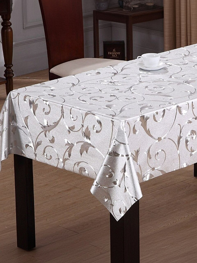 Клеенка Silvano, Металлик, 1.39х20 м, ПВХ на тканевой основе, серебро, PW297-001