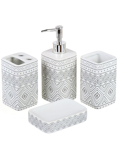 Мыльница настольная, Ромбы, керамика, 12.3х8.4х2.8 см, белая, CE2901AA-SD