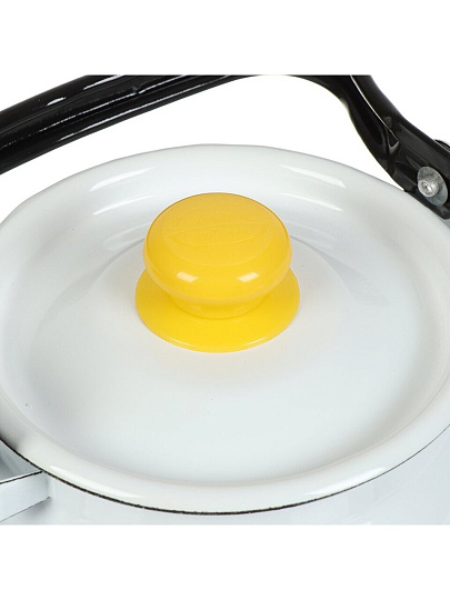 Чайник сталь, эмалированное покрытие, 2.3 л, с пластиковой кнопкой, ручка металлическая, Сибирские товары, Каприче, белый, С2714.3*118